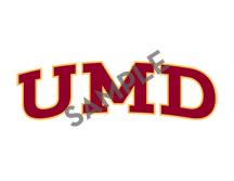 Letters spelling out "UMD," superimposed with the word "sample."